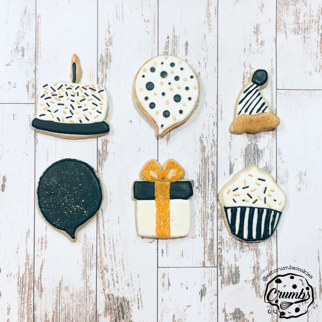 Black & White Birthday Cookie Set